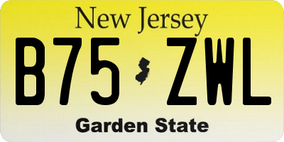 NJ license plate B75ZWL
