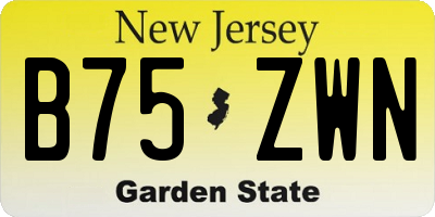 NJ license plate B75ZWN