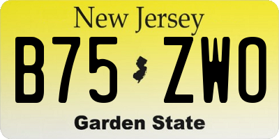 NJ license plate B75ZWO