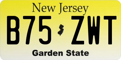 NJ license plate B75ZWT