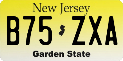 NJ license plate B75ZXA