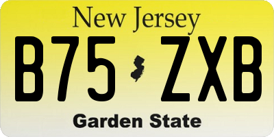 NJ license plate B75ZXB