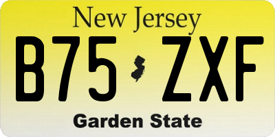 NJ license plate B75ZXF
