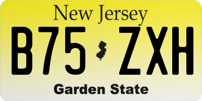 NJ license plate B75ZXH