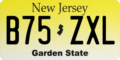 NJ license plate B75ZXL