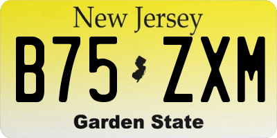 NJ license plate B75ZXM