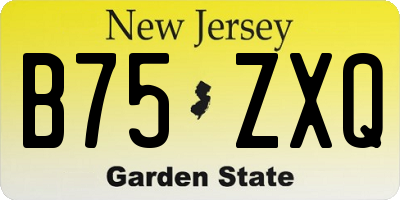 NJ license plate B75ZXQ