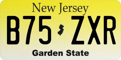 NJ license plate B75ZXR