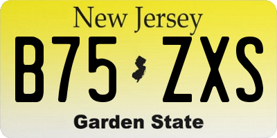 NJ license plate B75ZXS