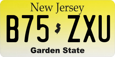NJ license plate B75ZXU