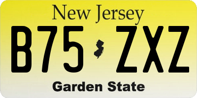 NJ license plate B75ZXZ