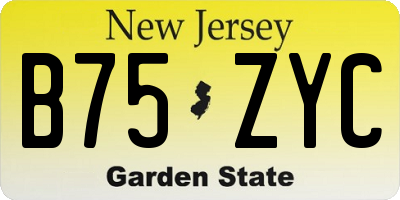 NJ license plate B75ZYC