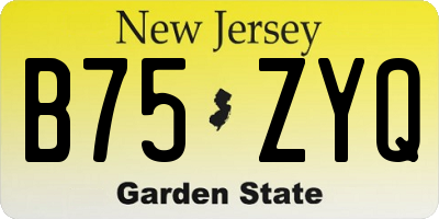 NJ license plate B75ZYQ