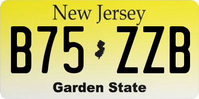 NJ license plate B75ZZB