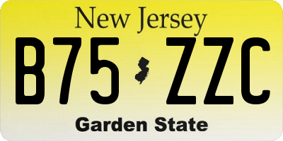NJ license plate B75ZZC