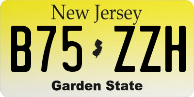 NJ license plate B75ZZH