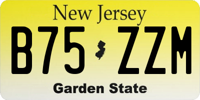 NJ license plate B75ZZM
