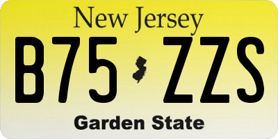 NJ license plate B75ZZS