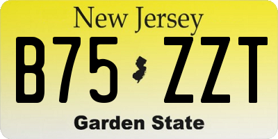 NJ license plate B75ZZT