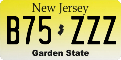 NJ license plate B75ZZZ