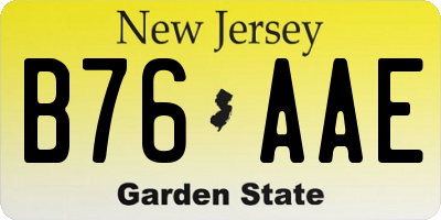 NJ license plate B76AAE