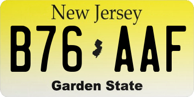 NJ license plate B76AAF