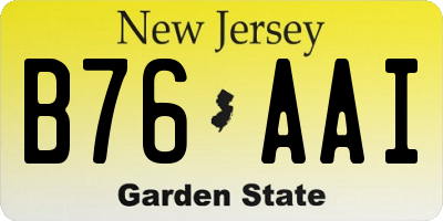 NJ license plate B76AAI