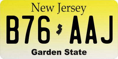 NJ license plate B76AAJ