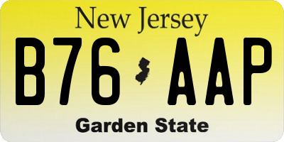 NJ license plate B76AAP