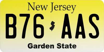 NJ license plate B76AAS