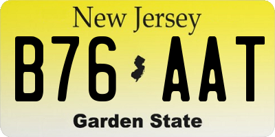 NJ license plate B76AAT
