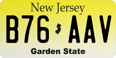 NJ license plate B76AAV