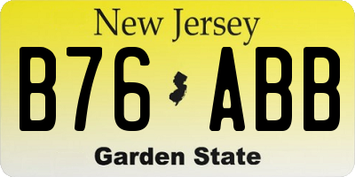 NJ license plate B76ABB