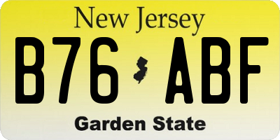 NJ license plate B76ABF