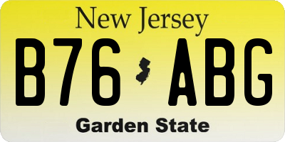 NJ license plate B76ABG