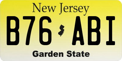 NJ license plate B76ABI