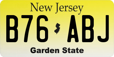 NJ license plate B76ABJ