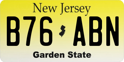 NJ license plate B76ABN