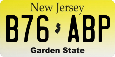 NJ license plate B76ABP