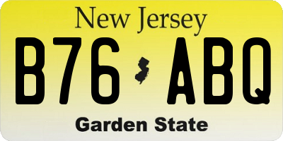 NJ license plate B76ABQ