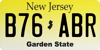 NJ license plate B76ABR