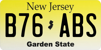 NJ license plate B76ABS