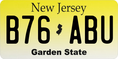 NJ license plate B76ABU