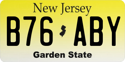 NJ license plate B76ABY