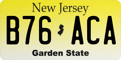 NJ license plate B76ACA
