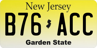 NJ license plate B76ACC