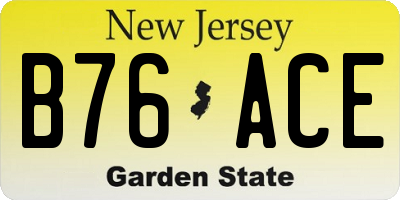 NJ license plate B76ACE