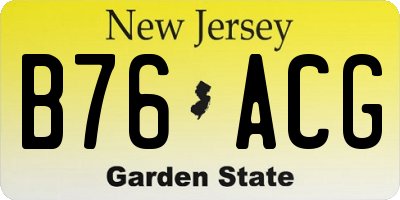 NJ license plate B76ACG