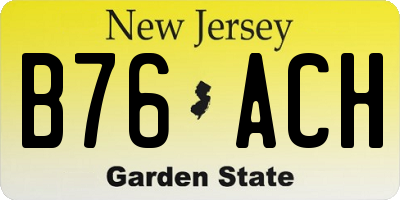 NJ license plate B76ACH
