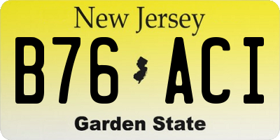 NJ license plate B76ACI